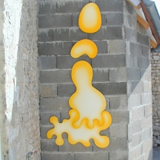 PEINTURE POLYESTER JAUNE ET BLANCHE