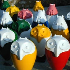POUBELLE SOURIS ET HIBOU